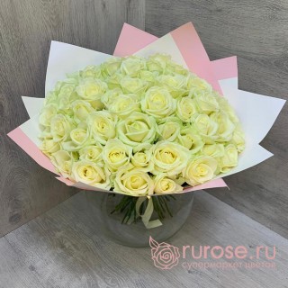 Букет из 51 белой розы «Глорисса»