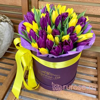 Коробка тюльпанов «Весеннее небо»